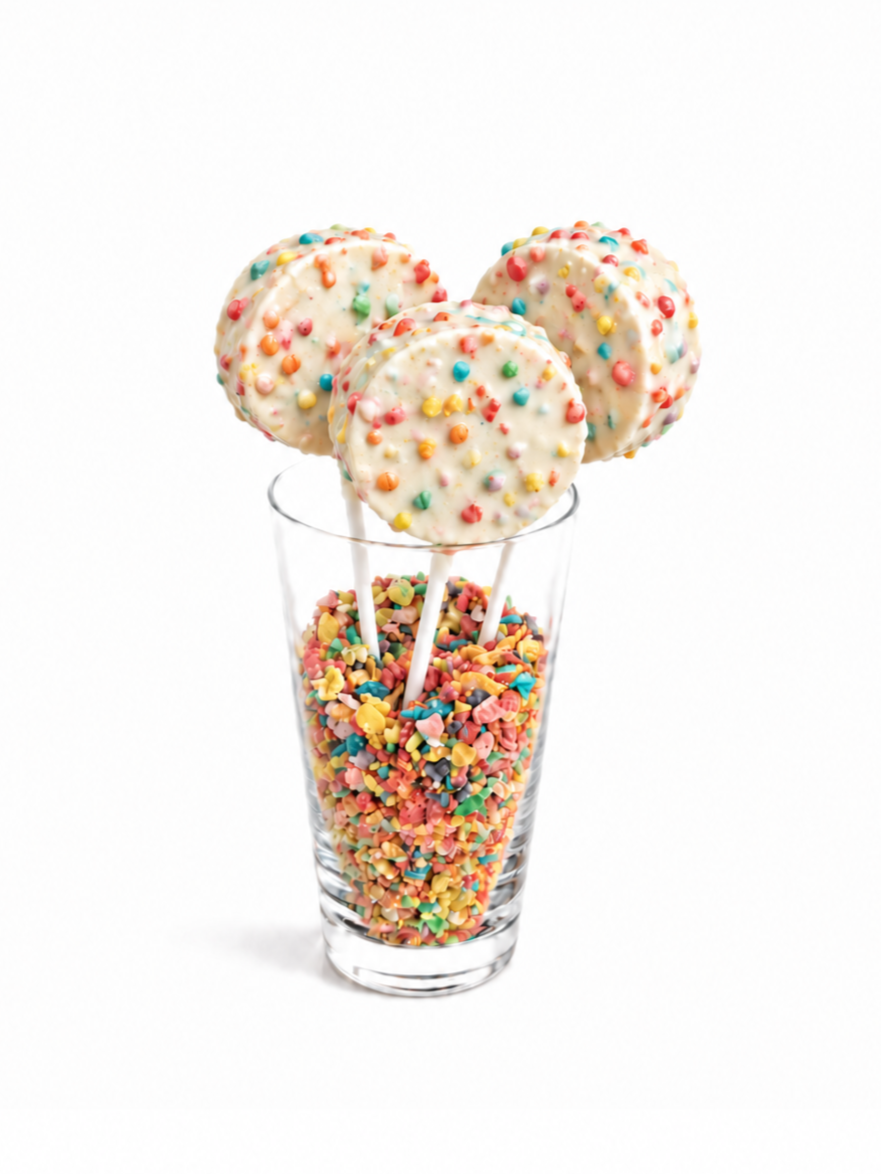 fruity pebbles orange cake pops