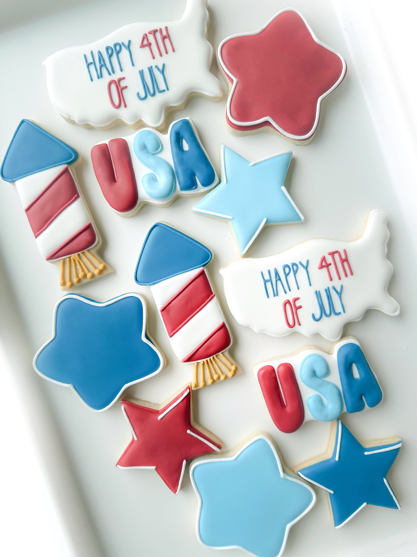 uncle sam, fourth of july, popsicle, red white and blue star, rocket, usa, flag bunting banner, happy 4th of july cookies