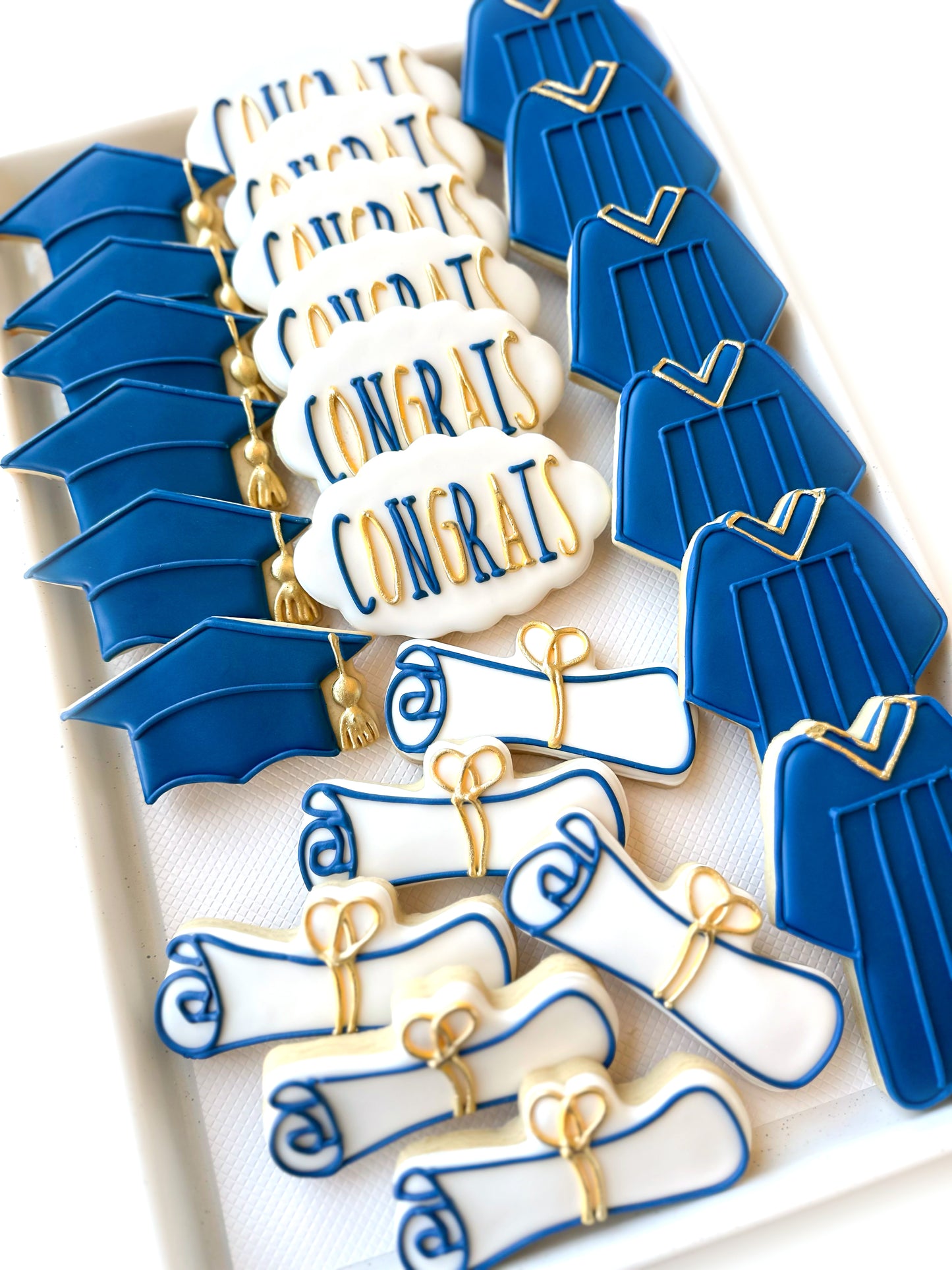 Congrats, grad gown, grad cap, diploma, graduation cookies, university college grad cookies, grad party cookies