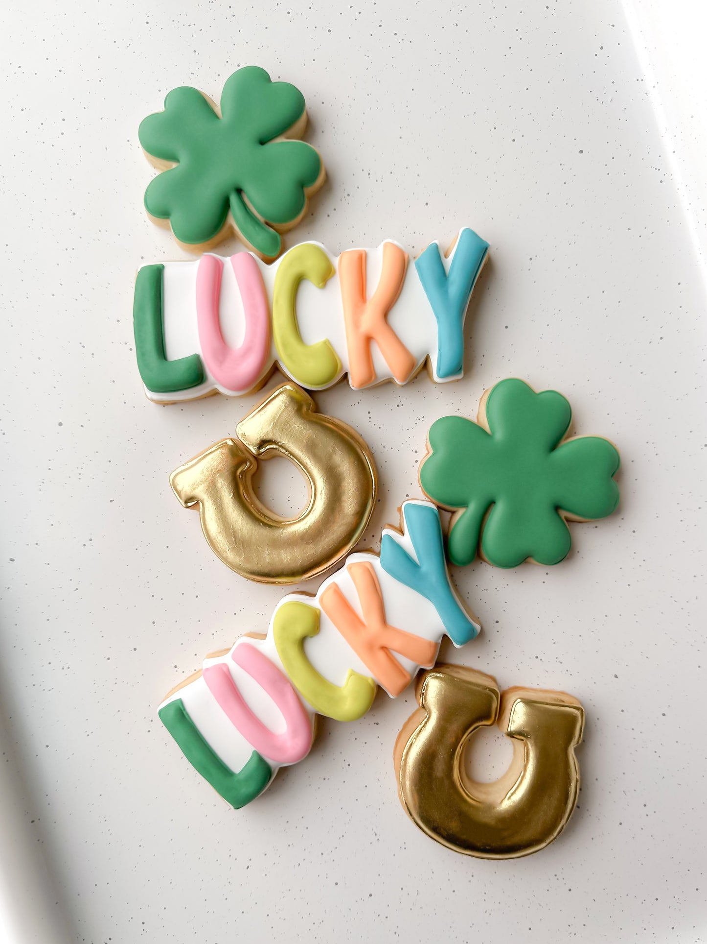 lucky and i gnome it st patricks day cookies pot of gold horseshoe four leaf clover gnome shamrock