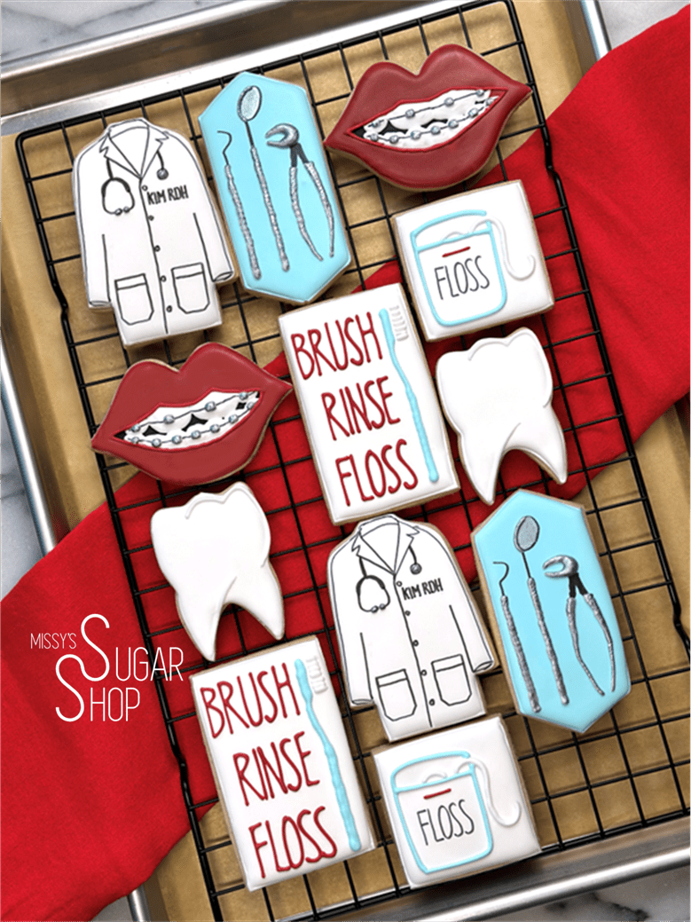 At the Dentist (1 dozen) Decorated Cookies