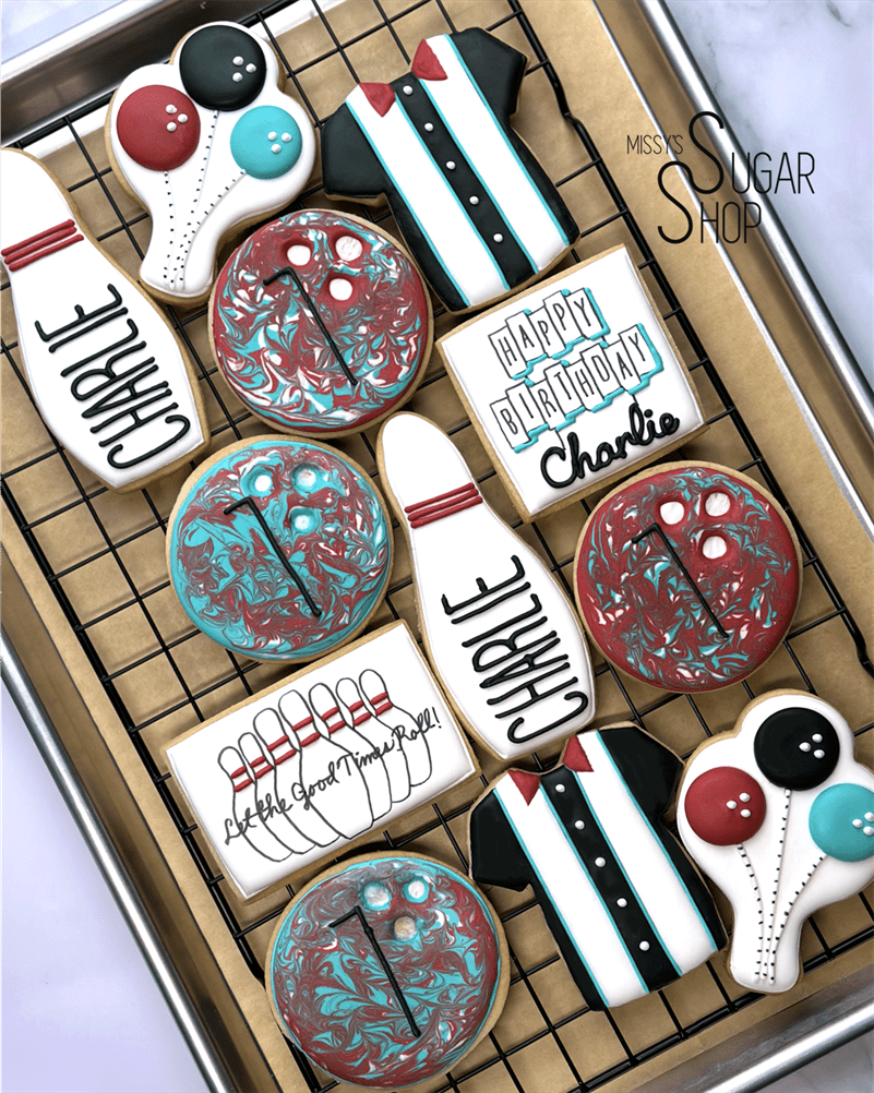 Bowling Birthday Party (1 dozen) Decorated Cookies