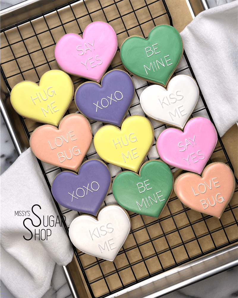 Conversation Hearts Physical Tags (25 pc.) – Designer Cookies ™ STUDIO