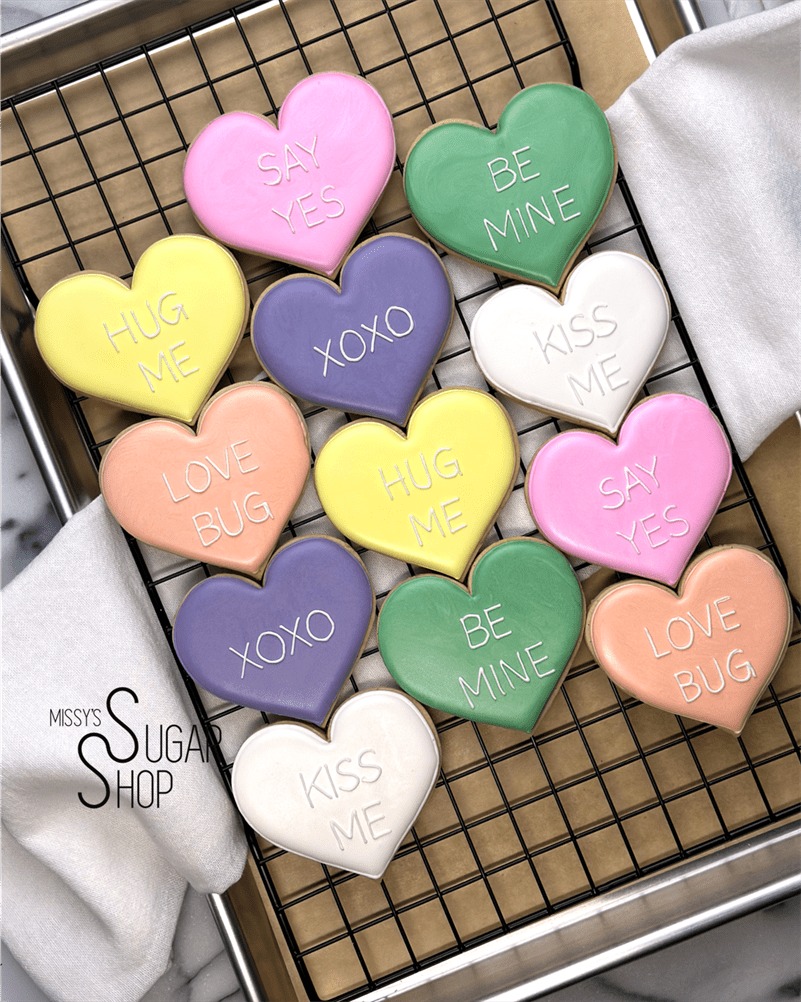 Conversation Heart Cookies (1 dozen) Decorated Cookies