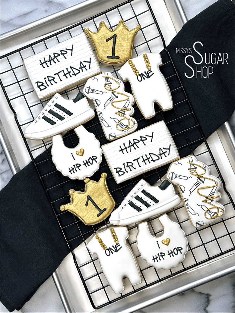 Hip Hop Birthday (1 dozen) Decorated Cookies