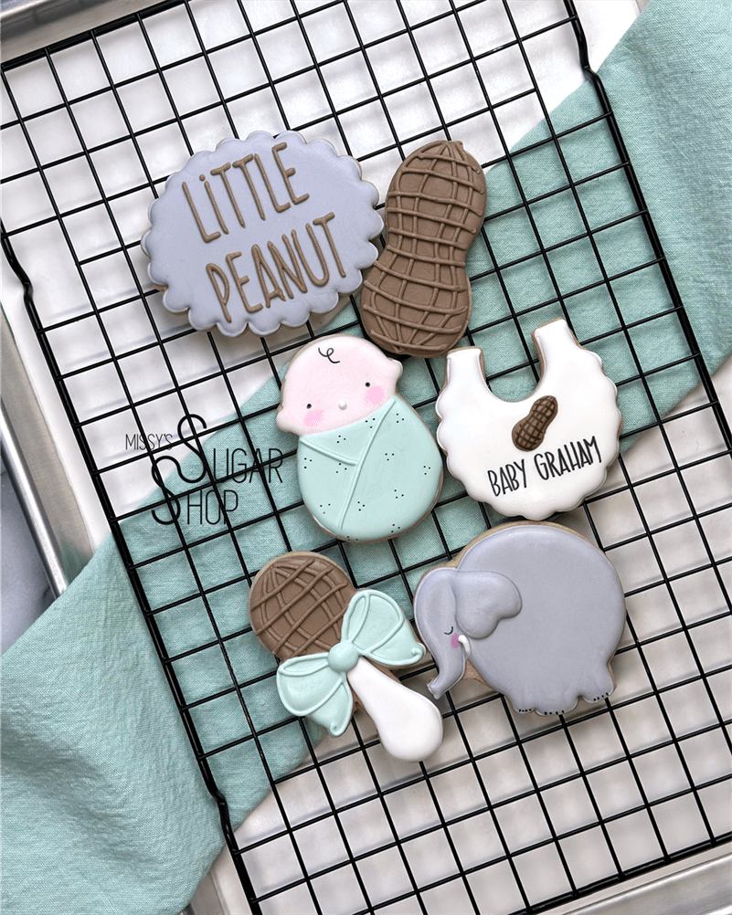Little Peanut Baby Shower (1 dozen) Decorated Cookies