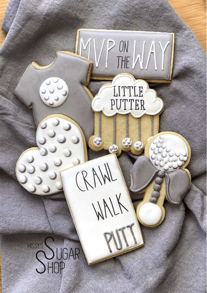 Little Putter Golf Baby Shower (1 dozen) Decorated Cookies