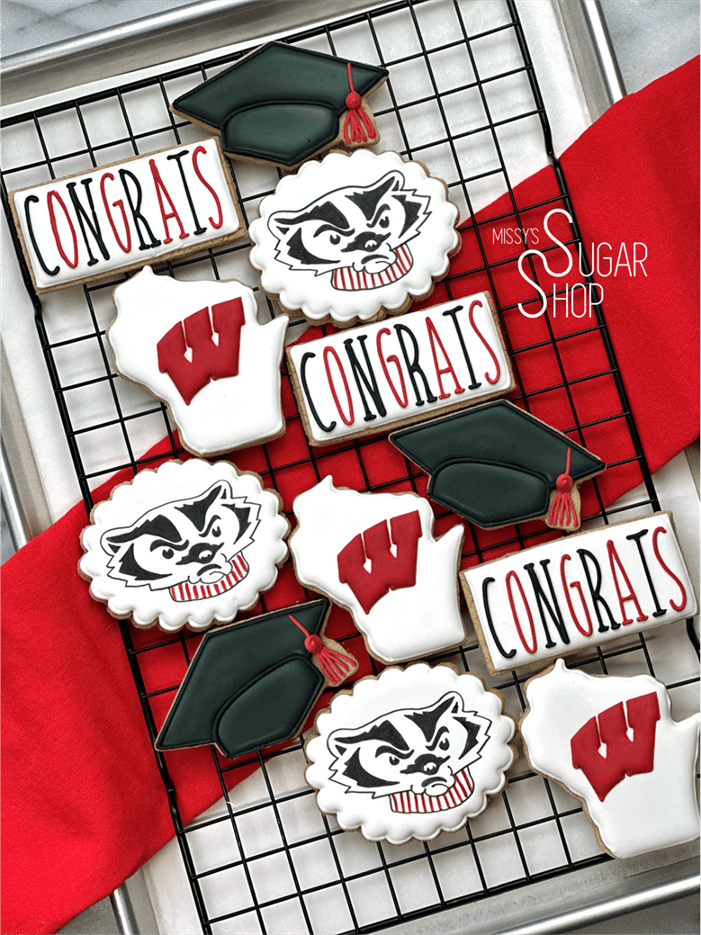 University of Wisconsin Madison Bucky Badgers Graduation (1 dozen)
