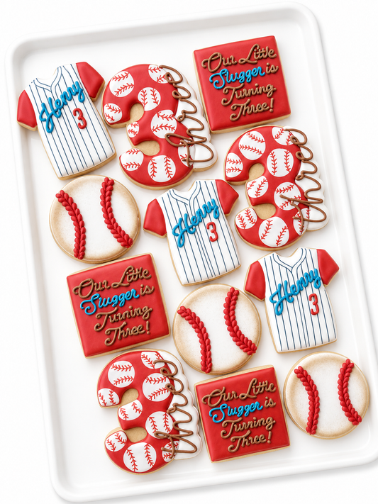 little slugger birthday baseball cookies