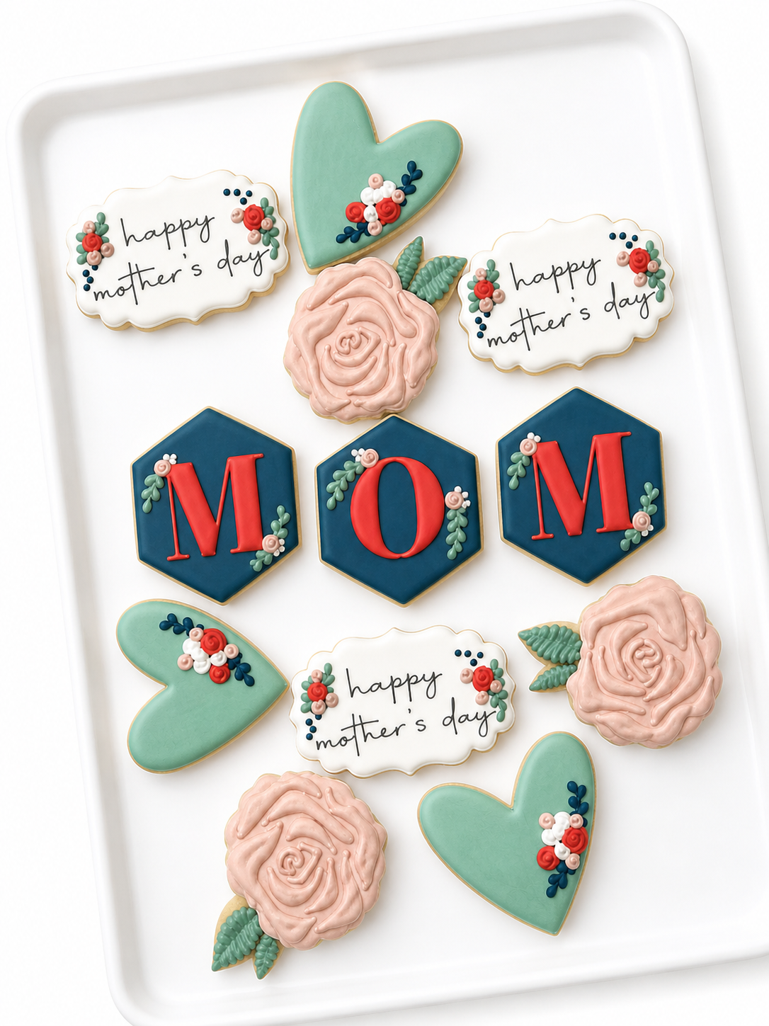 Mom's Day happy Mother's Day roses hearts and flowers moms day gift cookies