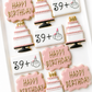birthday cake, balloons, middle finger, happy birthday, 40th birthday cookies