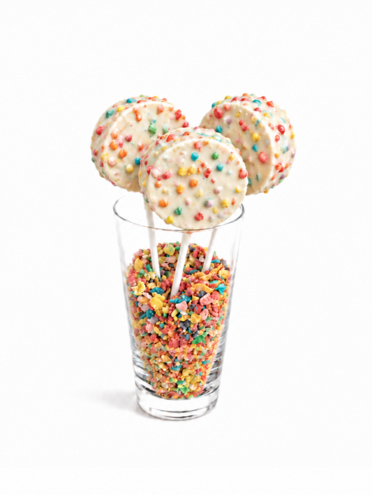 fruity pebbles orange cake pops