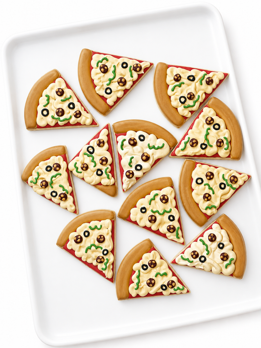 friday night pizza, pizza party cookies, pizza cookies