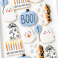 happy boo-thday, present, pumpkin with boo, ghost, first birthday halloween