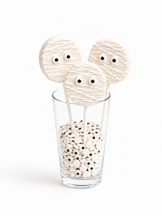 mummy with devils food chocolate cake pop