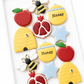 bee, beehive, star of david, and apple, rosh hashana cookies, happy new year, jewish holiday cookies