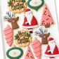 vintage christmas, santa claus, rudolph the red nosed reindeer, vintage christmas tree, ornaments decorated christmas nostalgic cookies