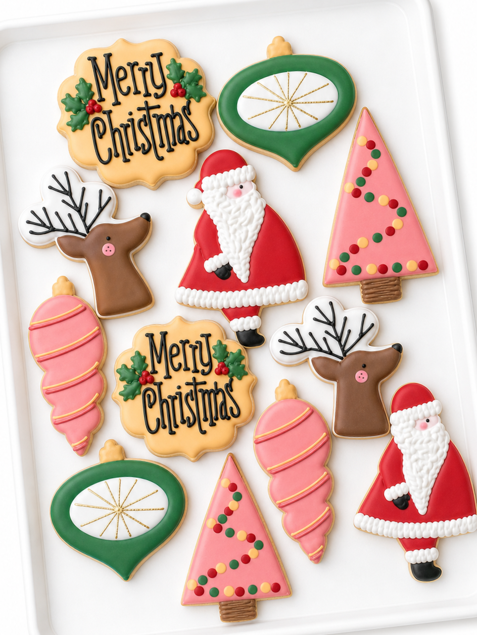 vintage christmas, santa claus, rudolph the red nosed reindeer, vintage christmas tree, ornaments decorated christmas nostalgic cookies