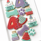 happy birthday pawty, cats, birthday cake,  and puppies birthday decorated cookies