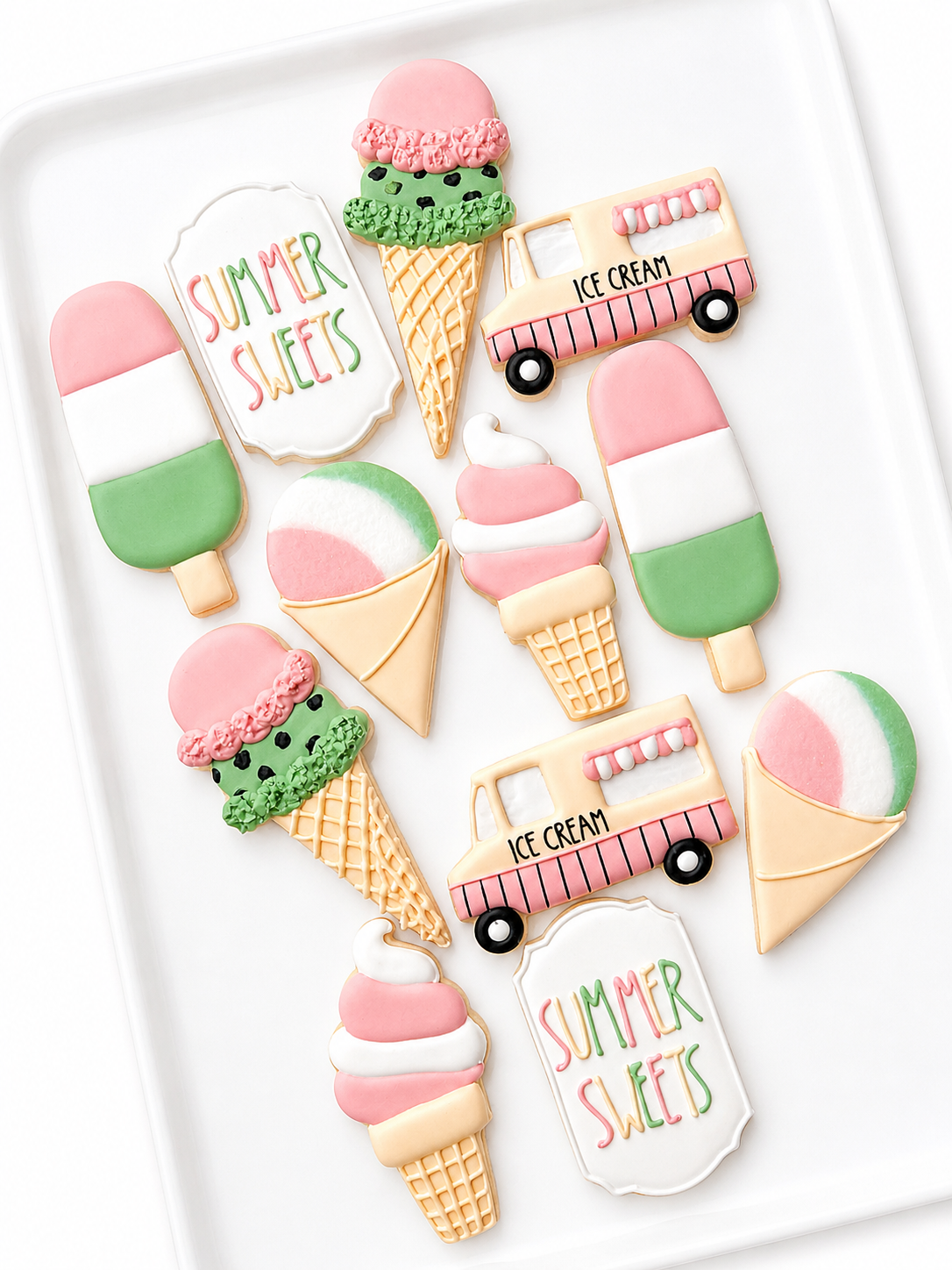 popsicles, ice cream cones, summer sweets, ice cream birthday cookies, fun in the sun cookies, ice cream truck, snow cone