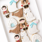 polar bear, arctic friends, inuit, seal, igloo, arctic white fox decorated cookies
