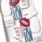 dentist thank you cookies, braces on teeth, dental floss, dentist tools, graduation cookies