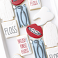 dentist thank you cookies, braces on teeth, dental floss, dentist tools, graduation cookies