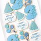 birthday party hats balloons decorated cookie
