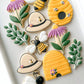 beekeeper hat bumble bee leaf coneflower honeycomb beehive decorated custom birthday cookies