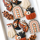 boho halloween, boo, boho rainbow, pumpkin tree with florals, moth, pumpkin with flowers, ghost with flowers, halloween cookies