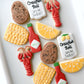 lobster, corn on the cob, lemon, potato, lobster boil, tabasco shrimp crawfish boil decorated cookies