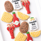 lobster, corn on the cob, lemon, potato, lobster boil, tabasco shrimp crawfish boil decorated cookies