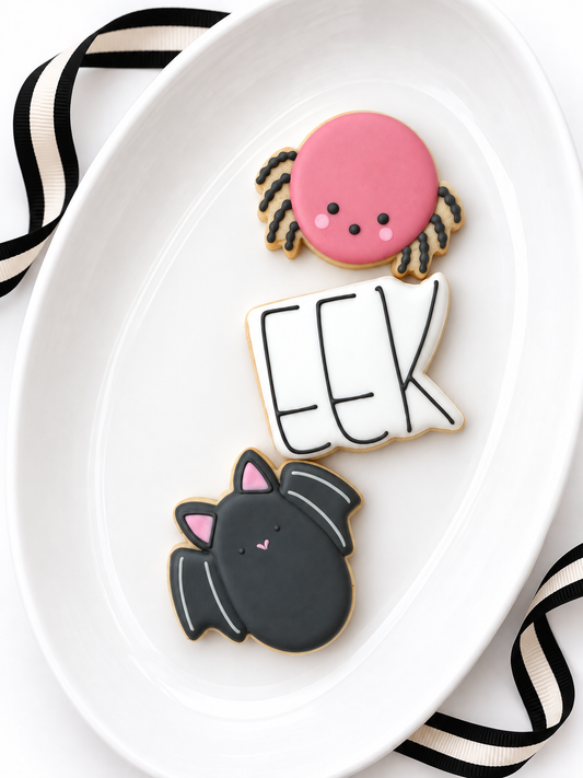 cute halloween mini sugar cookies bat eek and spider
