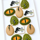 dinosaur egg, t rex, monstera leaf, dinosaur world birthday, dinosaur decorated cookies