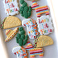 first fiesta taco sombrero cactus pinata first birthday cookies