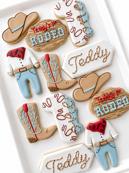 first rodeo cookies cowgirl cowboy birthday