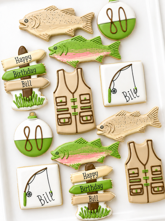 gone fishing birthday cookies