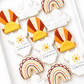 our little sonshine, boho rainbow, boho sun, baby shower cookies
