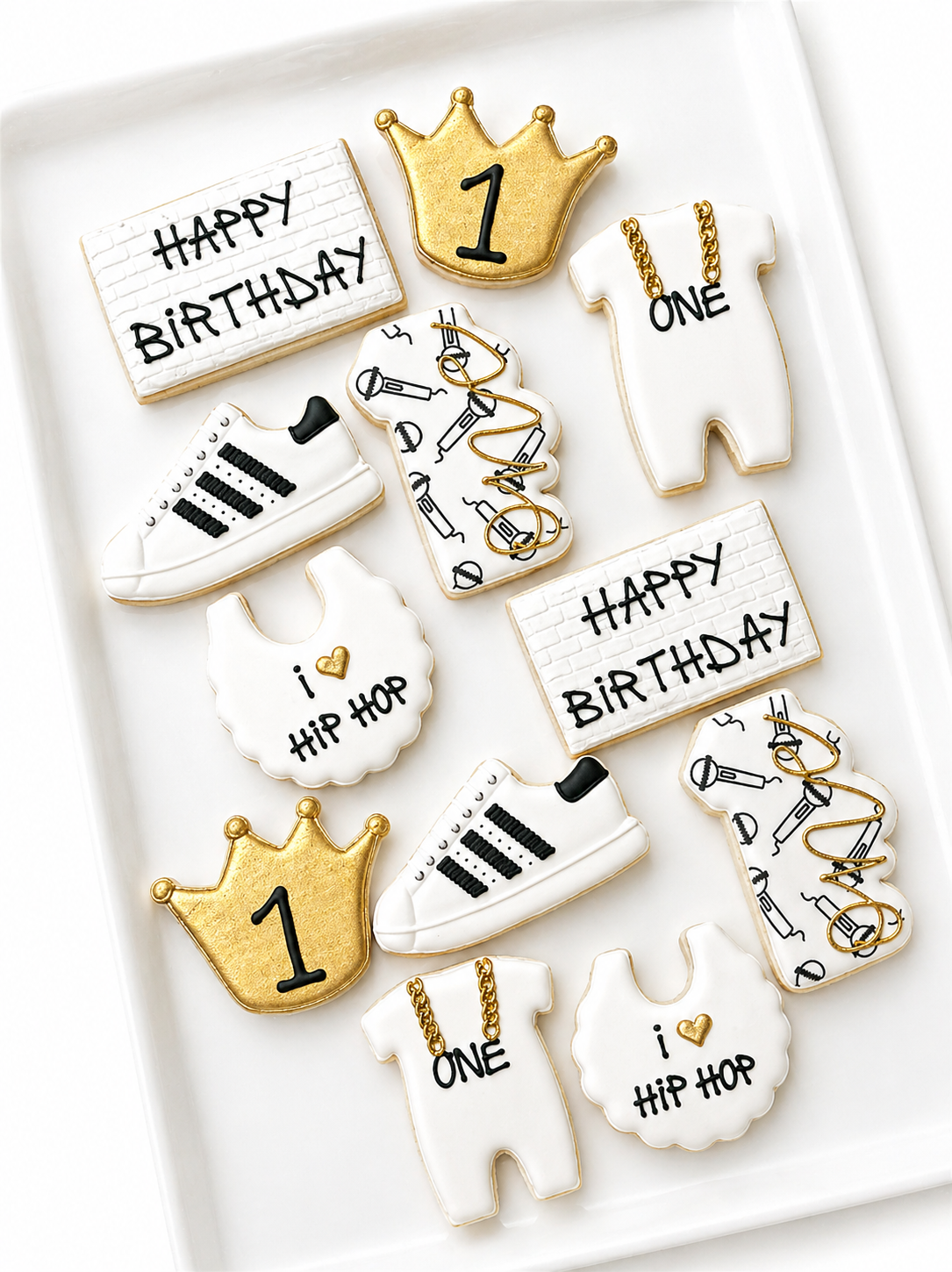 hip hop first birthday retro 80s cookies
