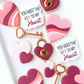 You hold the Key to My Heart valentines day decorated cookies