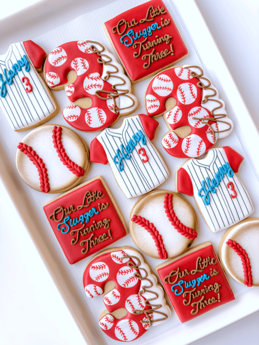 little slugger birthday baseball cookies