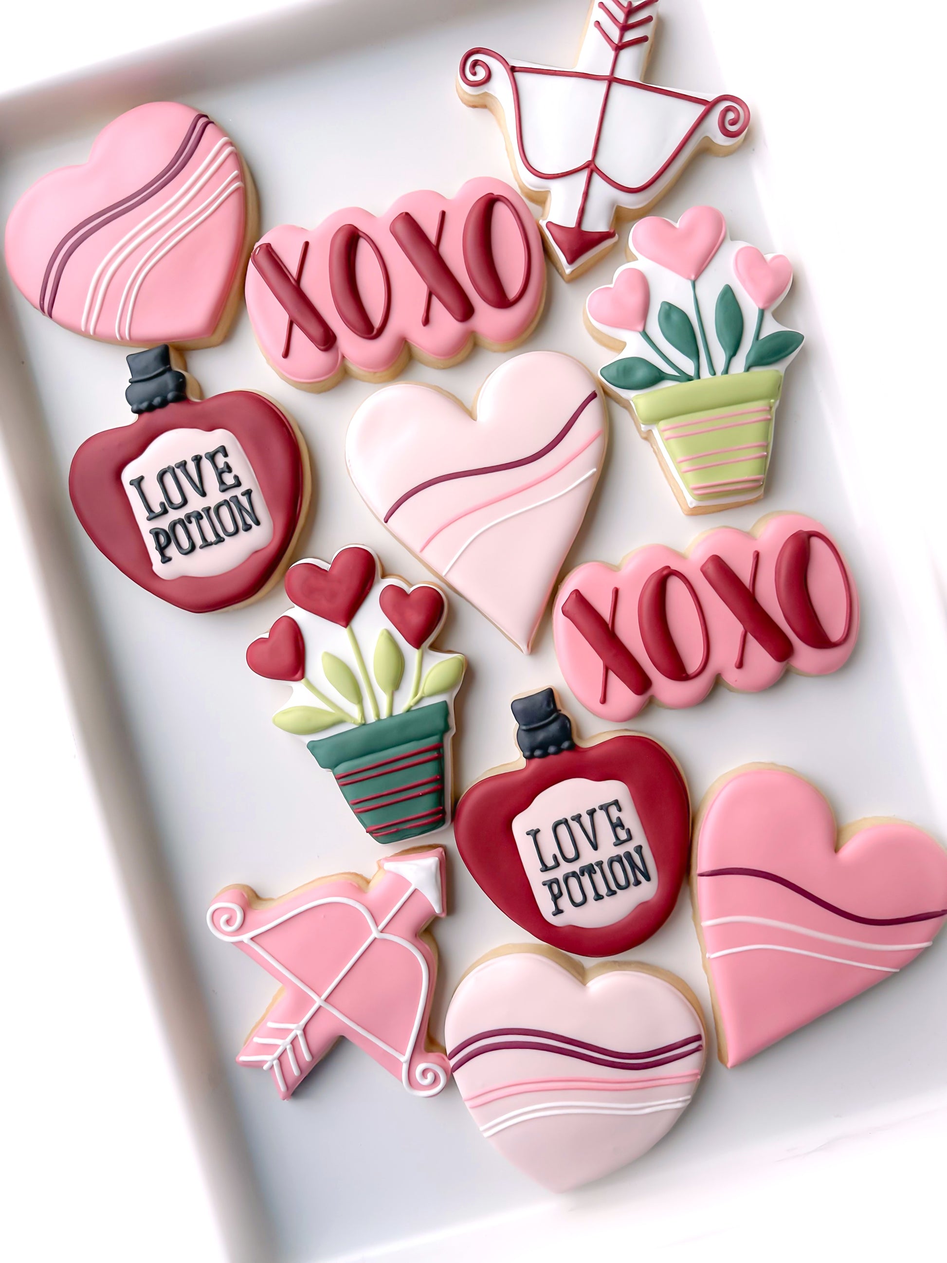 Love potion #9 valentine decorated cookies