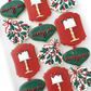 merry me, mistletoe, christmas wreath, engagement ring, ornaments, christmas cookies