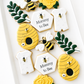 bumble bee, daisy, romper, rattle, honeycomb, mommy to bee baby shower cookies, beehive, what will baby bee, leaves and flowers bees