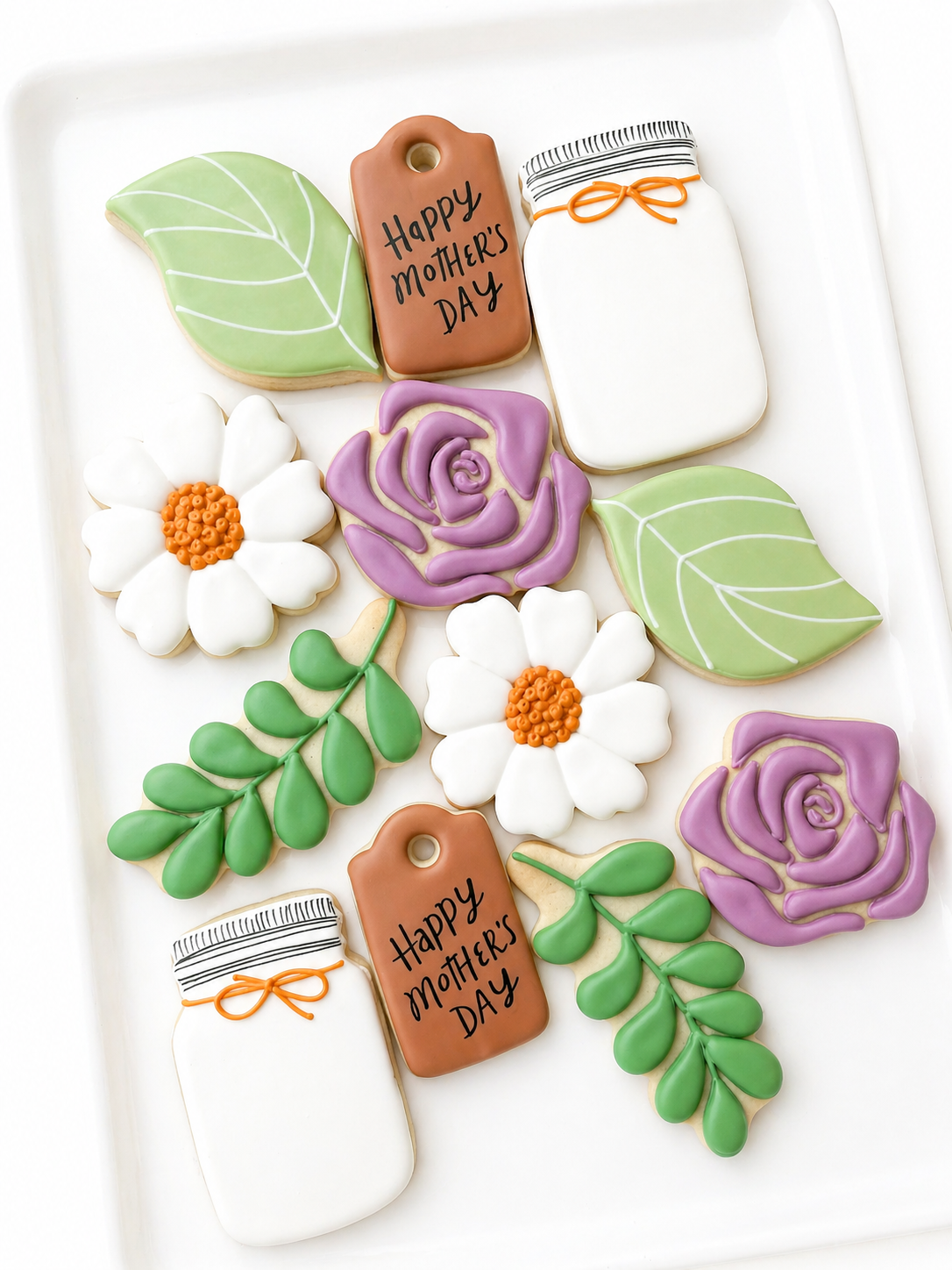 mother's day bouquet cookie thank you flowers bouquet, mason jar, thinking of you cookies, thank you cookies, get well cookies, i love you cookies, flower bouquet cookies, get well, thinking of you flower bouquet cookies