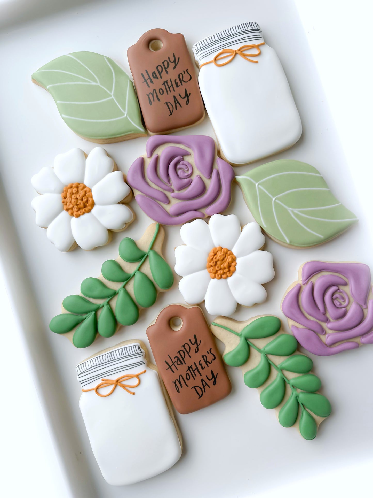 mother's day bouquet cookie thank you flowers bouquet, mason jar, thinking of you cookies, thank you cookies, get well cookies, i love you cookies, flower bouquet cookies, get well, thinking of you flower bouquet cookies