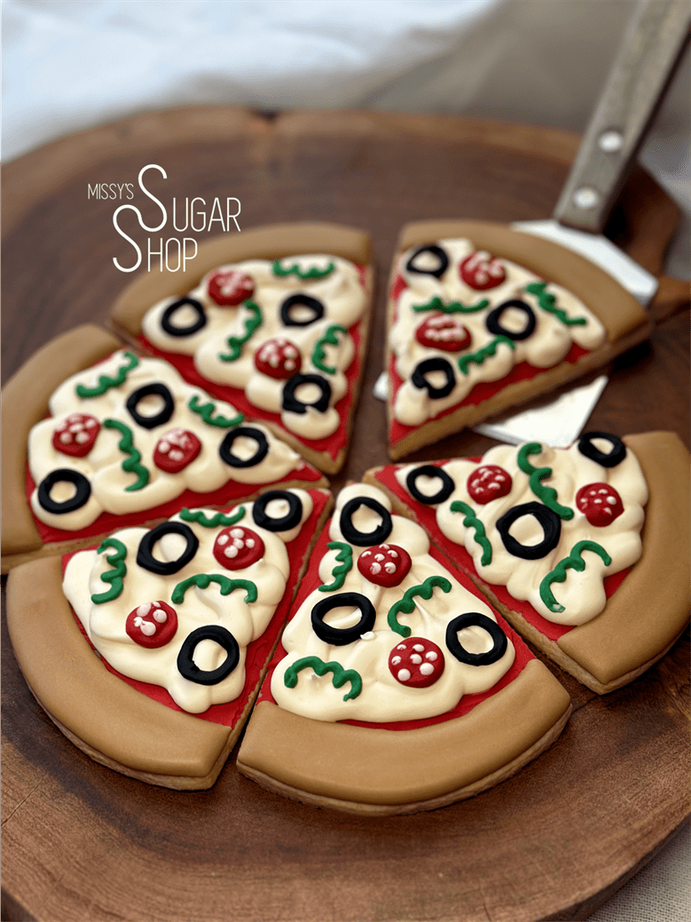 friday night pizza, pizza party cookies, pizza cookies
