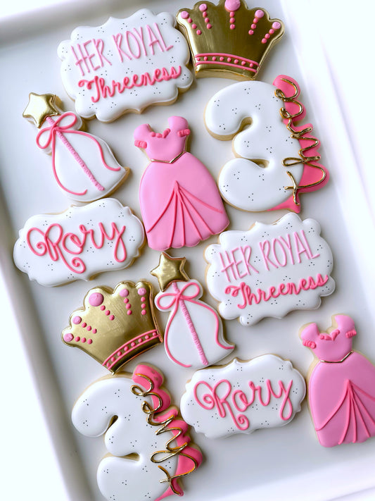 Royal Princess Birthday  Decorated Cookies (1 dozen)