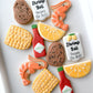 lobster, corn on the cob, lemon, potato, lobster boil, tabasco shrimp crawfish boil decorated cookies