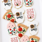 slice slice baby, oh baby cookies, swaddled baby, pizza cookies, pizza baby shower, pizza birthday cookies, pizza gifts, baby shower cookies